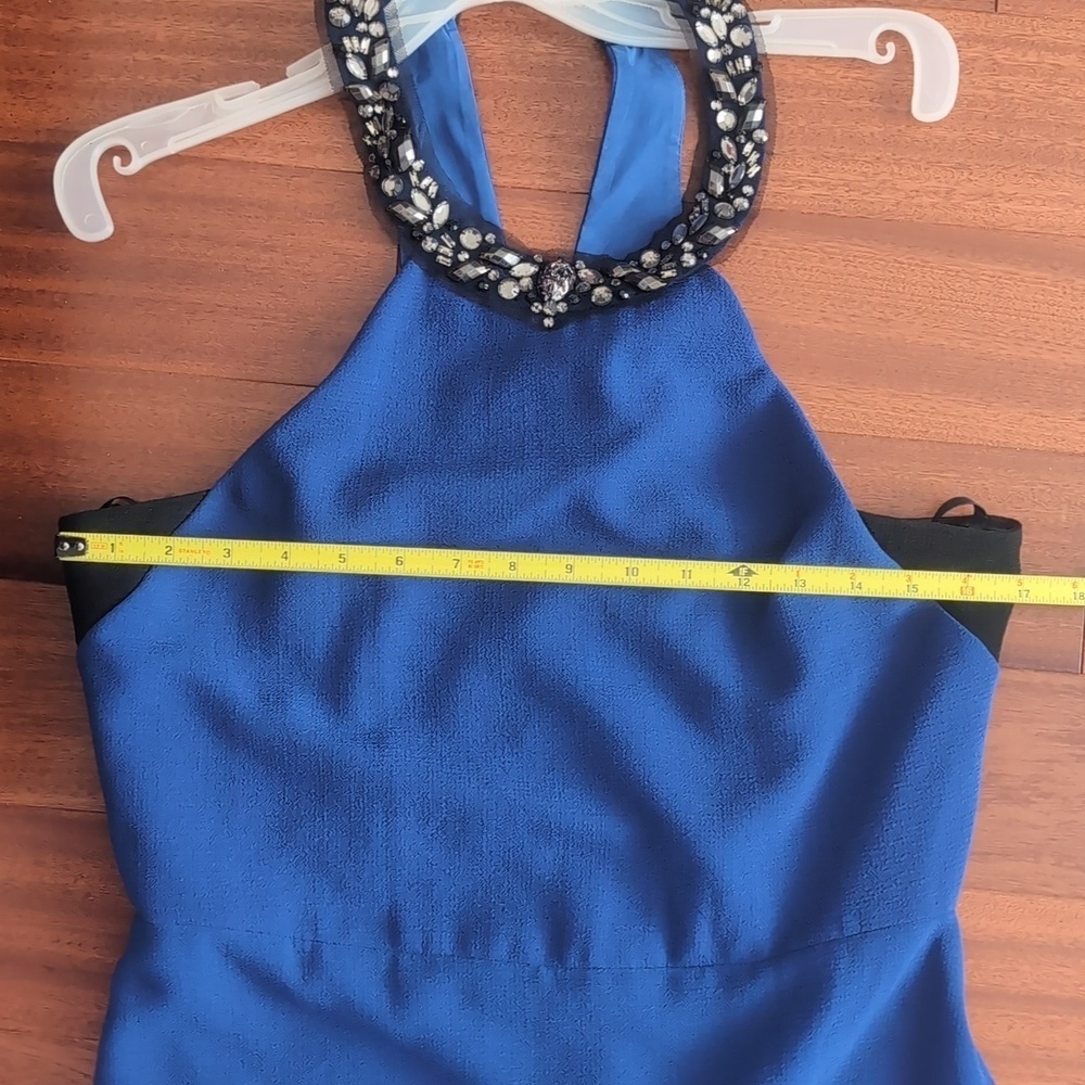 BCBGMaxAzria Halter dress - rhinestones - Blue - Picture 4 of 12